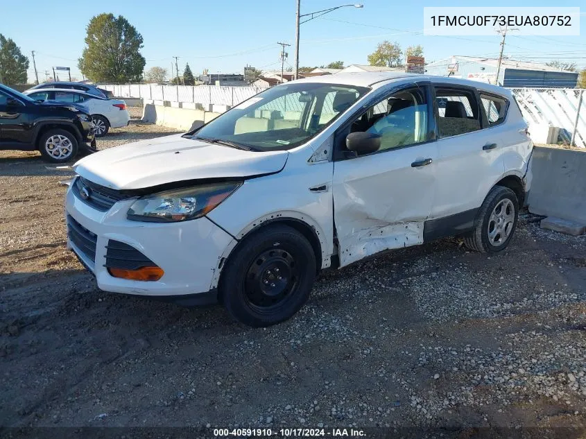 2014 Ford Escape S VIN: 1FMCU0F73EUA80752 Lot: 40591910