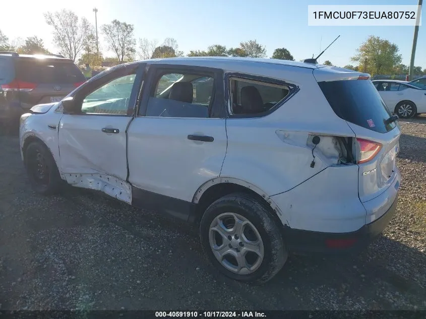 2014 Ford Escape S VIN: 1FMCU0F73EUA80752 Lot: 40591910