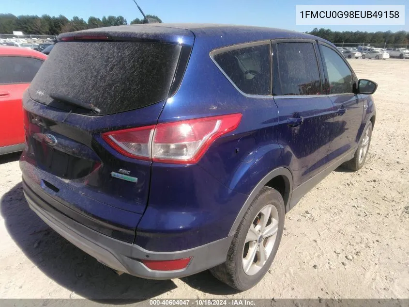 2014 Ford Escape Se VIN: 1FMCU0G98EUB49158 Lot: 40604047