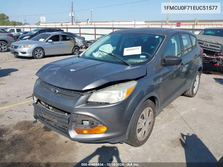 2014 Ford Escape S VIN: 1FMCU0F71EUC51577 Lot: 40608934