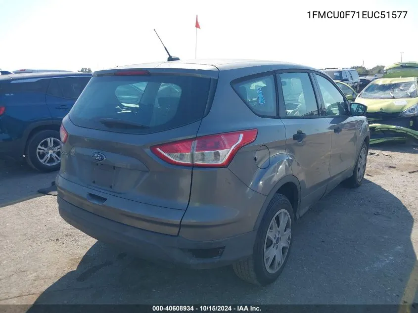 2014 Ford Escape S VIN: 1FMCU0F71EUC51577 Lot: 40608934