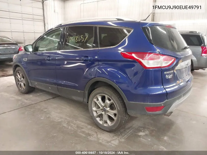 2014 Ford Escape Titanium VIN: 1FMCU9J90EUE49791 Lot: 40618657