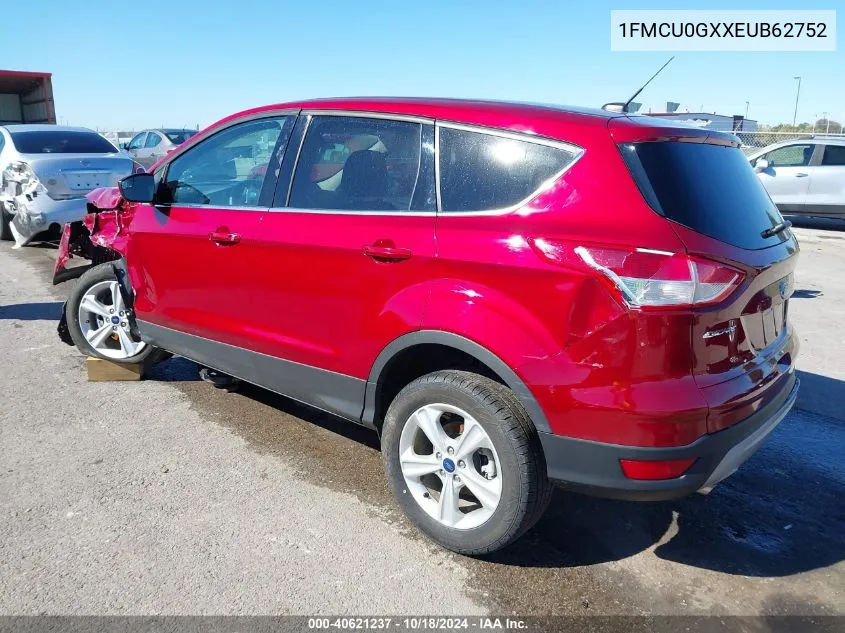 2014 Ford Escape Se VIN: 1FMCU0GXXEUB62752 Lot: 40621237