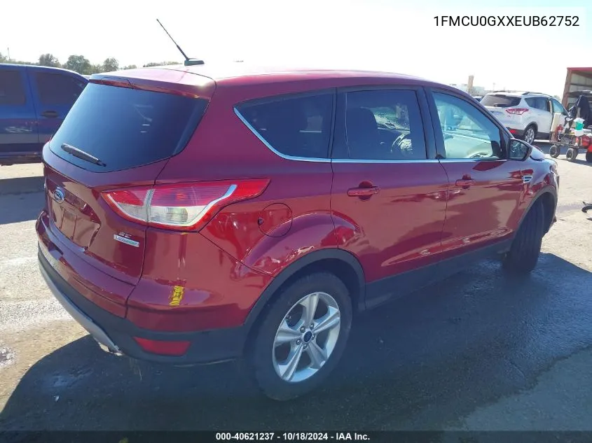 2014 Ford Escape Se VIN: 1FMCU0GXXEUB62752 Lot: 40621237