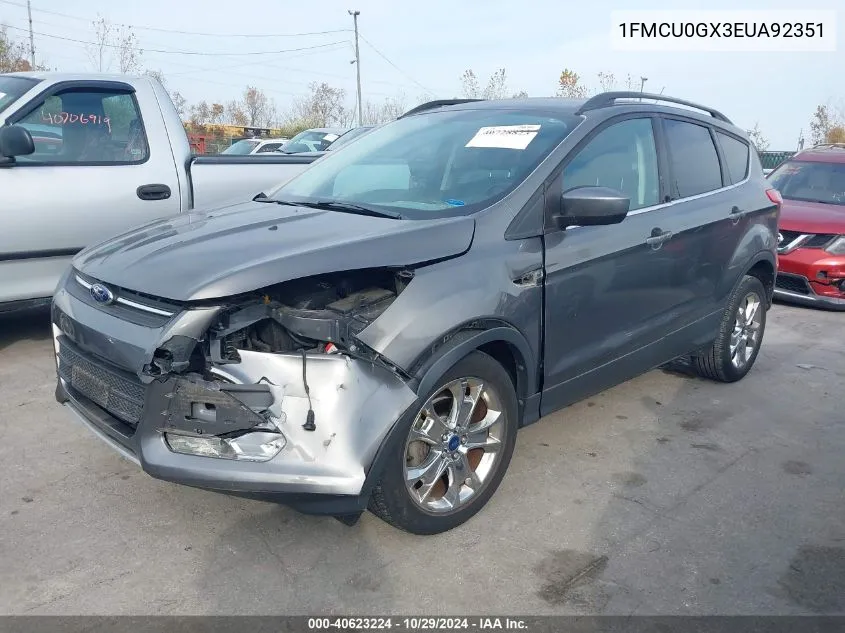 2014 Ford Escape Se VIN: 1FMCU0GX3EUA92351 Lot: 40623224