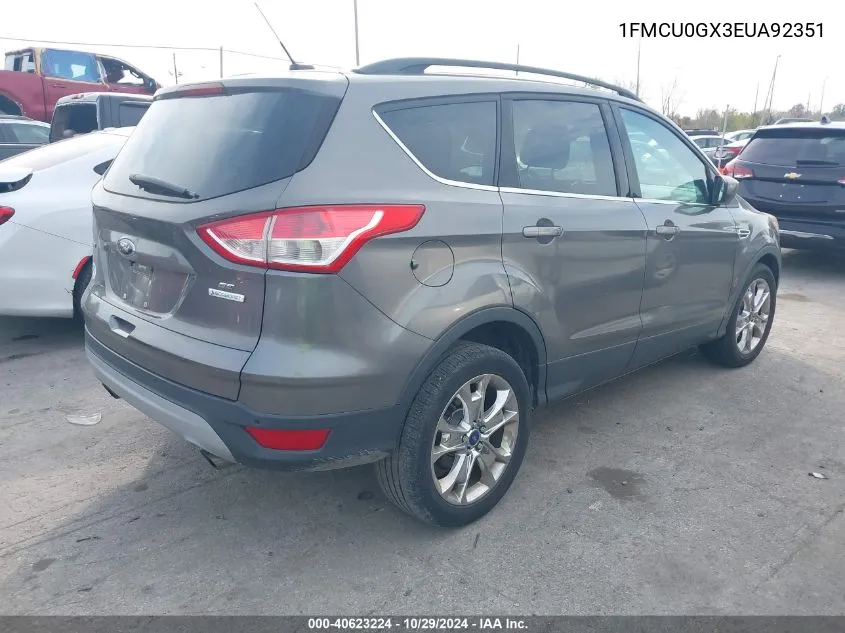 2014 Ford Escape Se VIN: 1FMCU0GX3EUA92351 Lot: 40623224