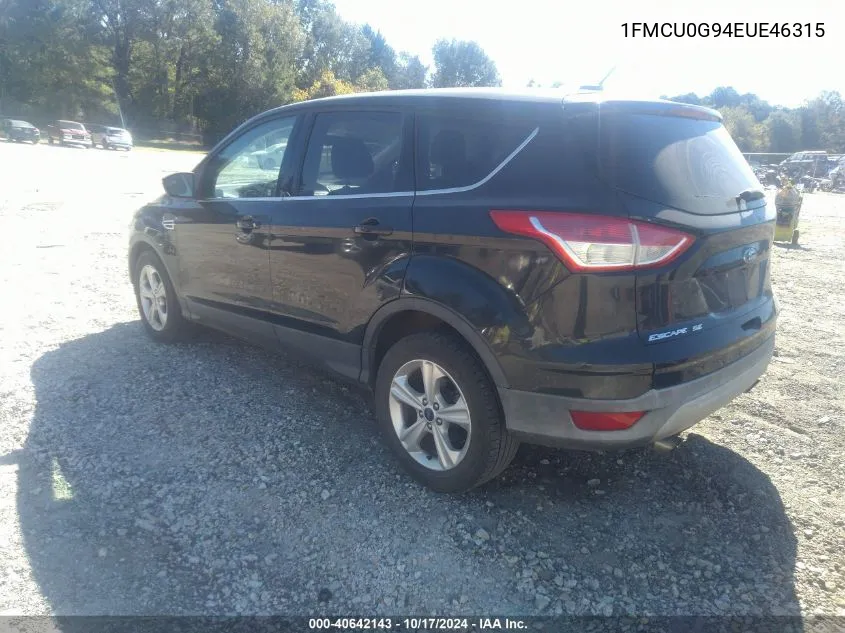 2014 Ford Escape Se VIN: 1FMCU0G94EUE46315 Lot: 40642143