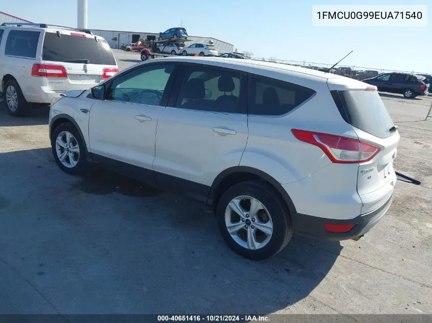 2014 Ford Escape Se VIN: 1FMCU0G99EUA71540 Lot: 40651416