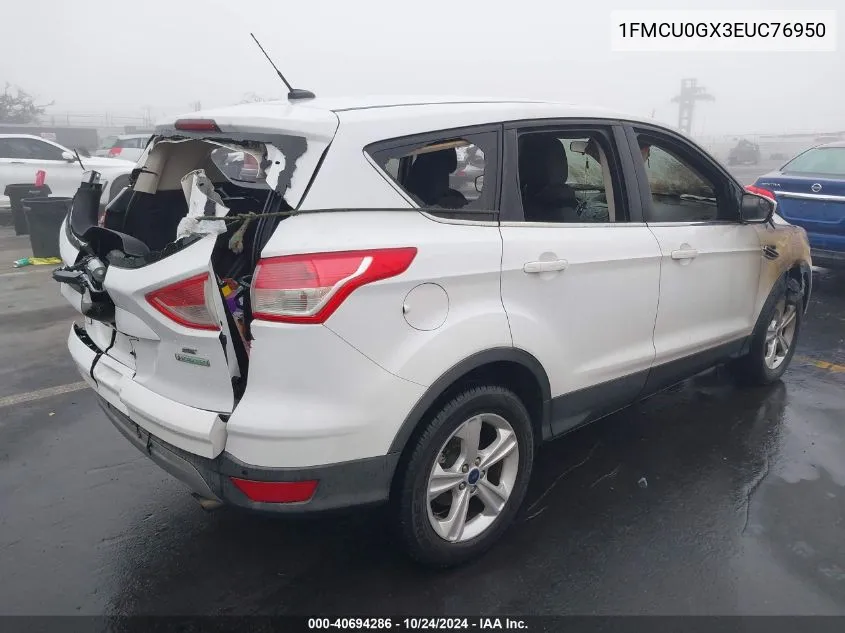 2014 Ford Escape Se VIN: 1FMCU0GX3EUC76950 Lot: 40694286