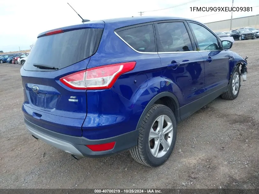 2014 Ford Escape Se VIN: 1FMCU9G9XEUC09381 Lot: 40700219