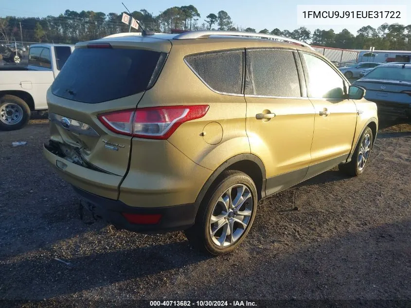 2014 Ford Escape Titanium VIN: 1FMCU9J91EUE31722 Lot: 40713682