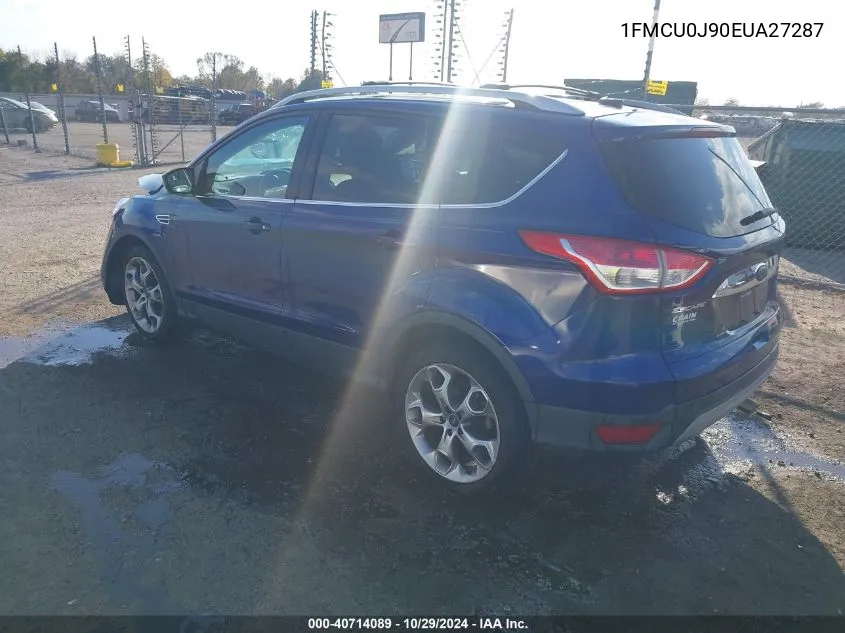 2014 Ford Escape Titanium VIN: 1FMCU0J90EUA27287 Lot: 40714089