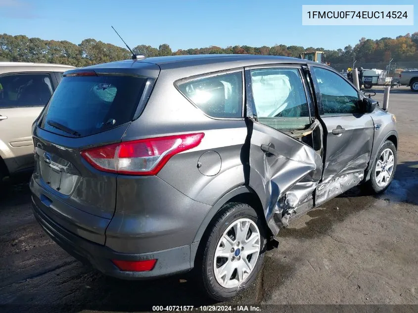 2014 Ford Escape S VIN: 1FMCU0F74EUC14524 Lot: 40721577