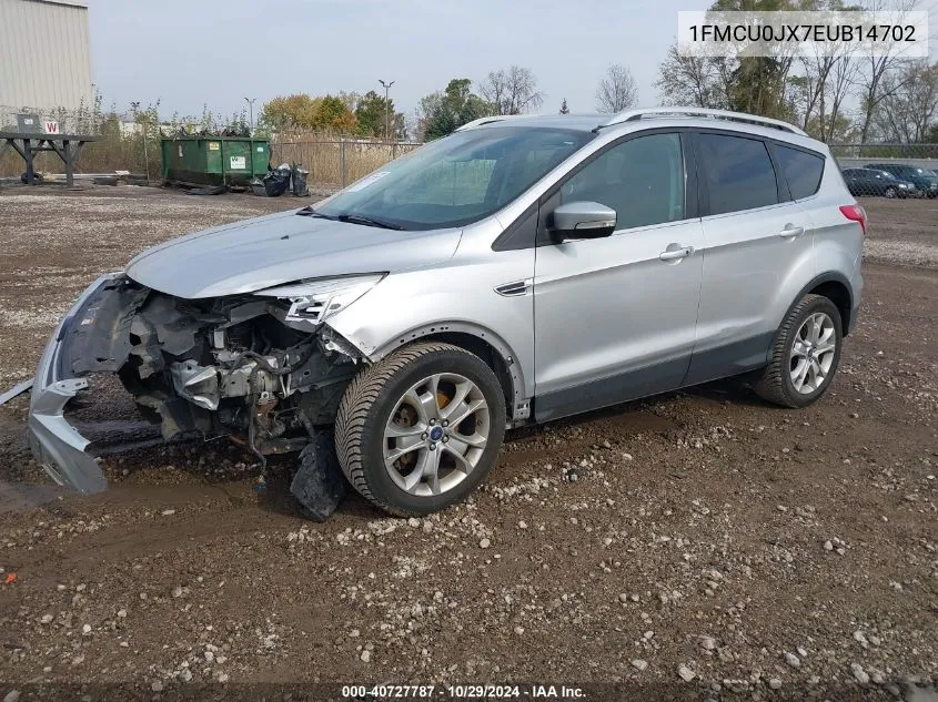 2014 Ford Escape Titanium VIN: 1FMCU0JX7EUB14702 Lot: 40727787