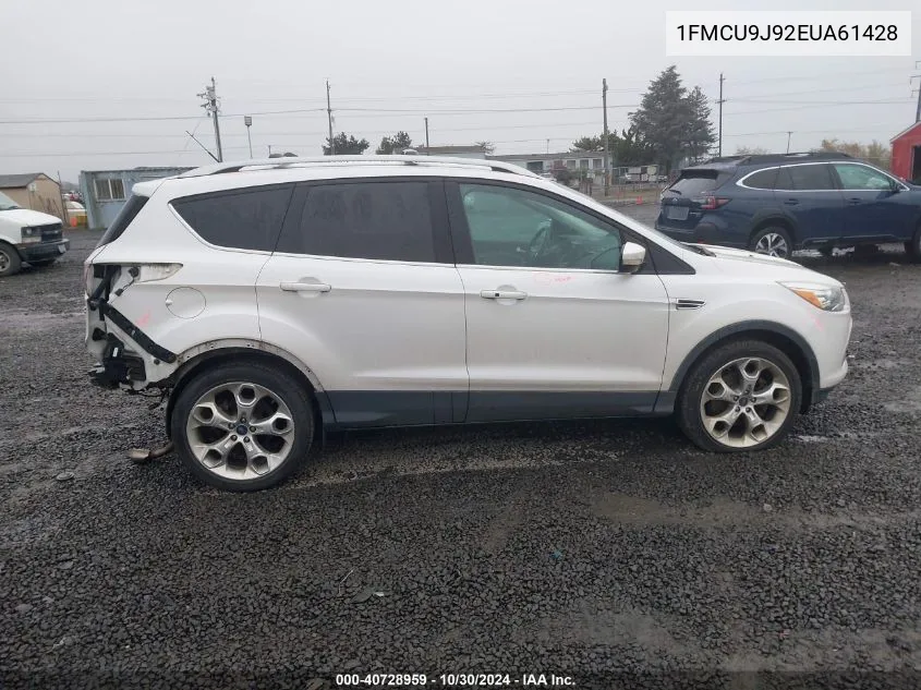 2014 Ford Escape Titanium VIN: 1FMCU9J92EUA61428 Lot: 40728959