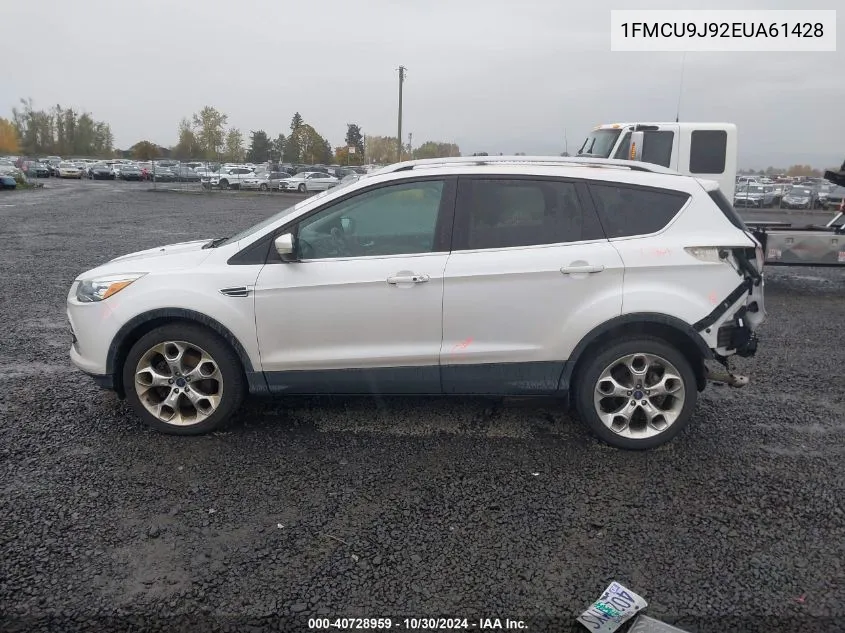 2014 Ford Escape Titanium VIN: 1FMCU9J92EUA61428 Lot: 40728959