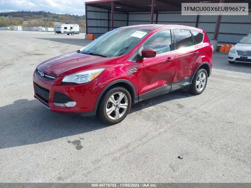 2014 Ford Escape Se VIN: 1FMCU0GX6EUB96672 Lot: 40775702