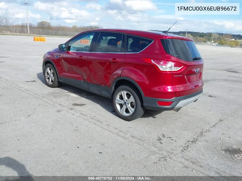 2014 Ford Escape Se VIN: 1FMCU0GX6EUB96672 Lot: 40775702