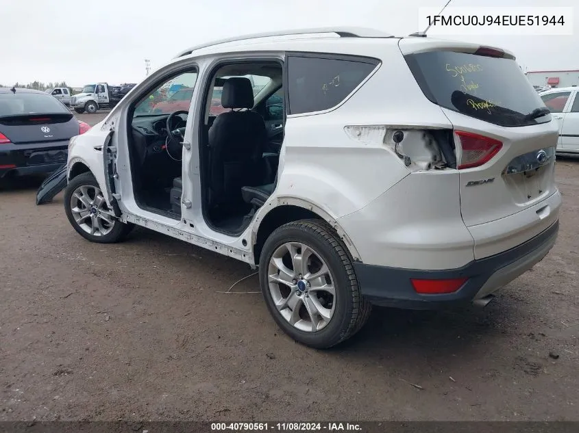 2014 Ford Escape Titanium VIN: 1FMCU0J94EUE51944 Lot: 40790561