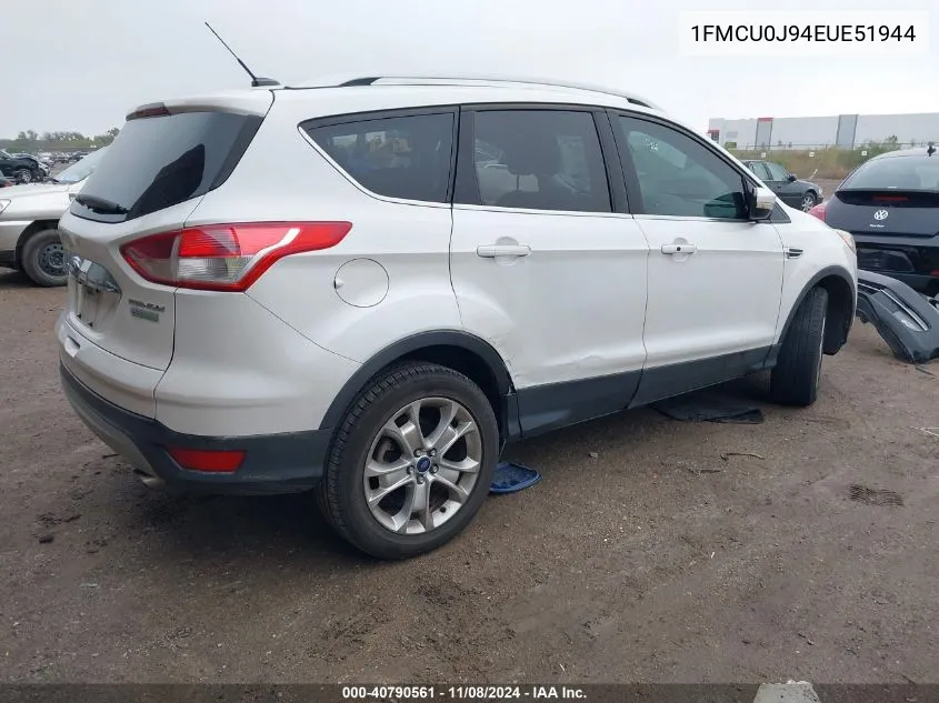 2014 Ford Escape Titanium VIN: 1FMCU0J94EUE51944 Lot: 40790561