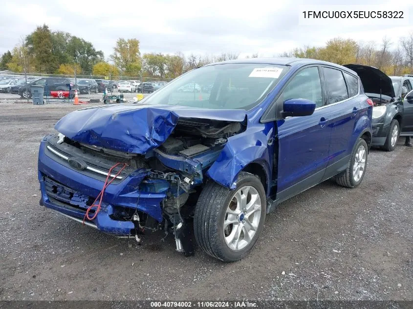 2014 Ford Escape Se VIN: 1FMCU0GX5EUC58322 Lot: 40794002