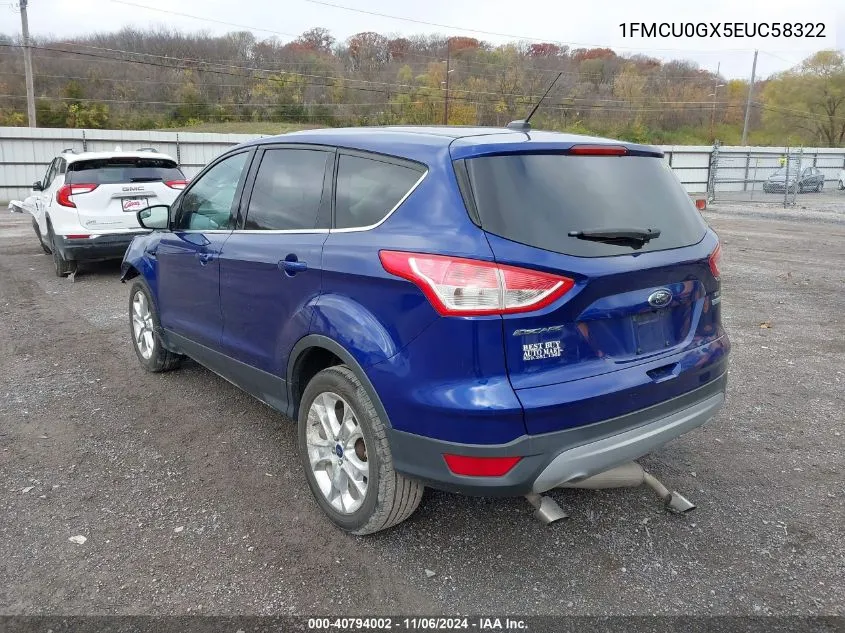 2014 Ford Escape Se VIN: 1FMCU0GX5EUC58322 Lot: 40794002