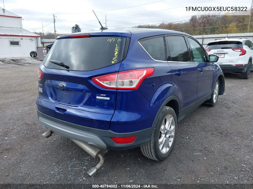 2014 Ford Escape Se VIN: 1FMCU0GX5EUC58322 Lot: 40794002