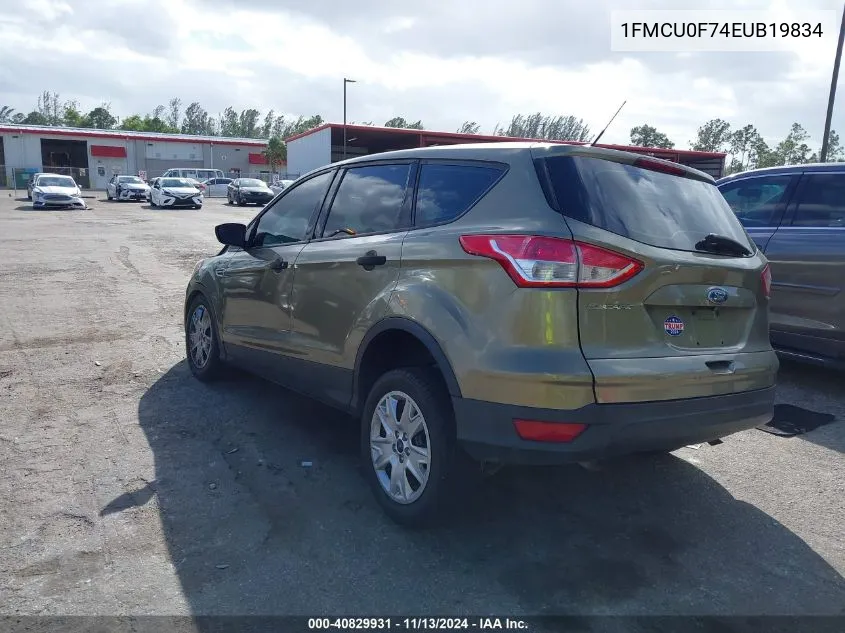 2014 Ford Escape S VIN: 1FMCU0F74EUB19834 Lot: 40829931