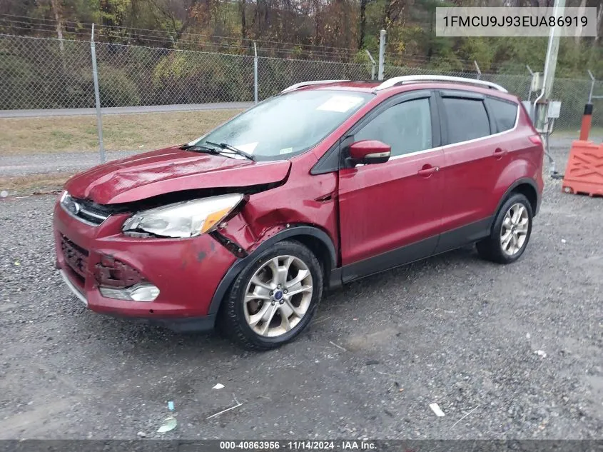 2014 Ford Escape Titanium VIN: 1FMCU9J93EUA86919 Lot: 40863956