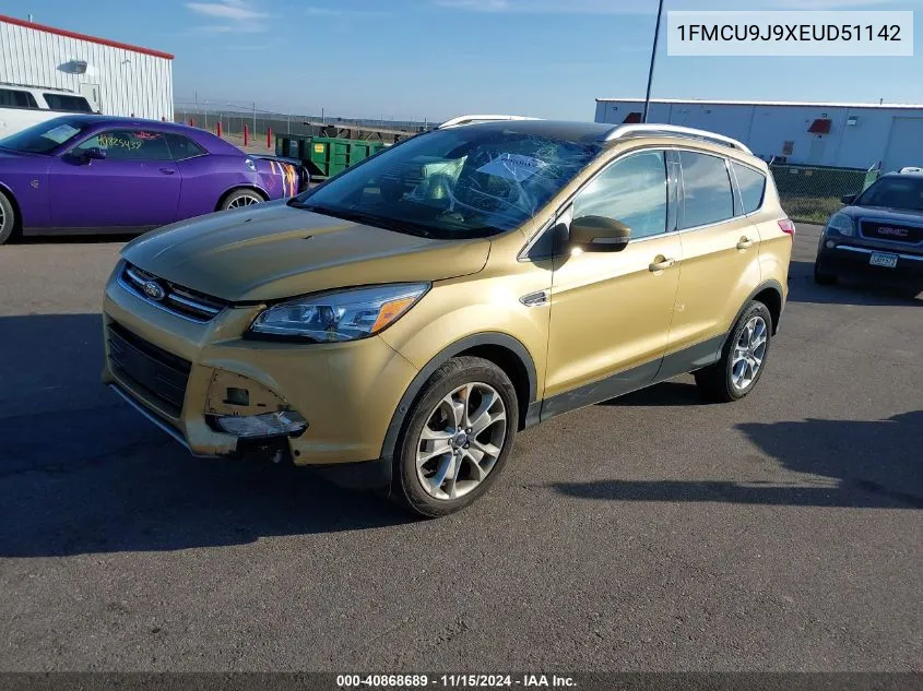 2014 Ford Escape Titanium VIN: 1FMCU9J9XEUD51142 Lot: 40868689