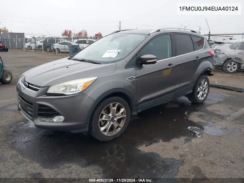 2014 Ford Escape Titanium VIN: 1FMCU0J94EUA40124 Lot: 40922139