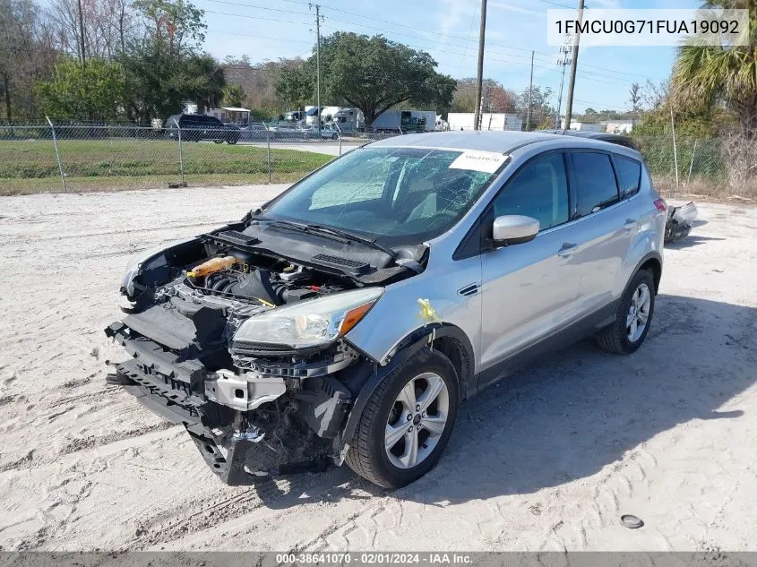 2015 Ford Escape Se VIN: 1FMCU0G71FUA19092 Lot: 38641070