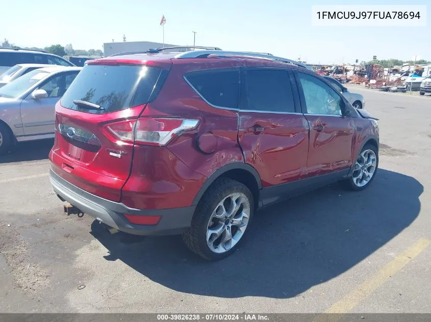 2015 Ford Escape Titanium VIN: 1FMCU9J97FUA78694 Lot: 39826238