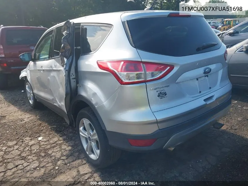 2015 Ford Escape Se VIN: 1FMCU0G7XFUA51698 Lot: 40002060