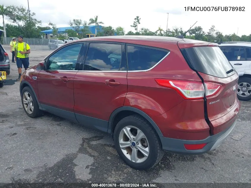 2015 Ford Escape Se VIN: 1FMCU0G76FUB78982 Lot: 40013678