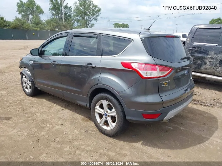 2015 Ford Escape Se VIN: 1FMCU9GX6FUB92840 Lot: 40015074