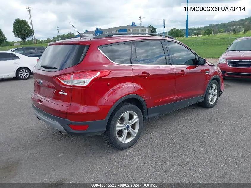 2015 Ford Escape Se VIN: 1FMCU0GX6FUA78414 Lot: 40015523