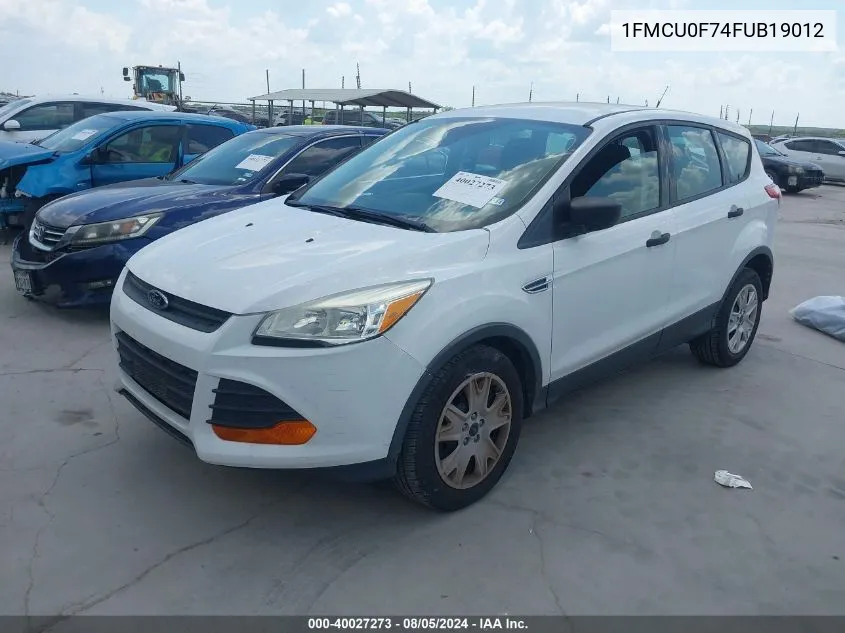 1FMCU0F74FUB19012 2015 Ford Escape S