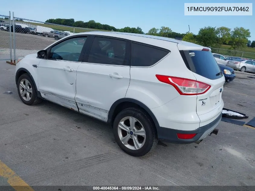 2015 Ford Escape Se VIN: 1FMCU9G92FUA70462 Lot: 40045364