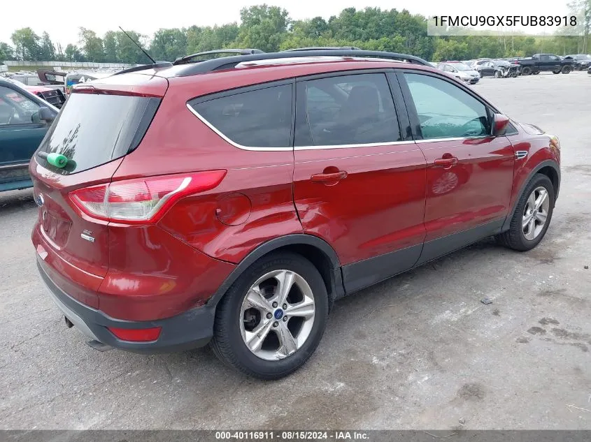 2015 Ford Escape Se VIN: 1FMCU9GX5FUB83918 Lot: 40116911