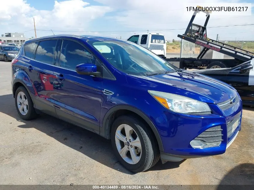 2015 Ford Escape Se VIN: 1FMCU0GX3FUB61217 Lot: 40134489