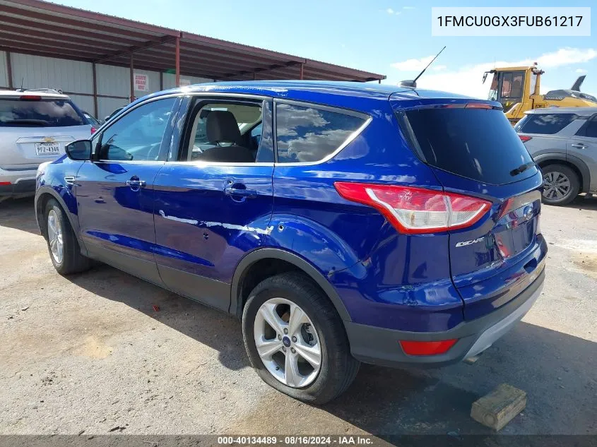 2015 Ford Escape Se VIN: 1FMCU0GX3FUB61217 Lot: 40134489