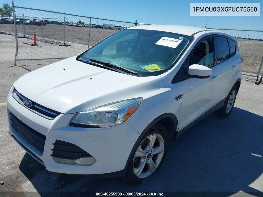 2015 Ford Escape Se VIN: 1FMCU0GX5FUC75560 Lot: 40255999