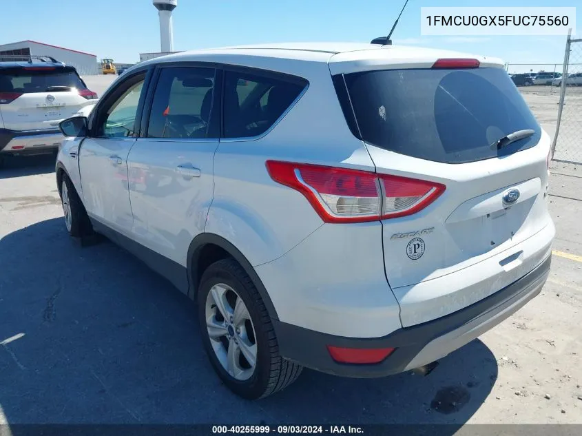 2015 Ford Escape Se VIN: 1FMCU0GX5FUC75560 Lot: 40255999