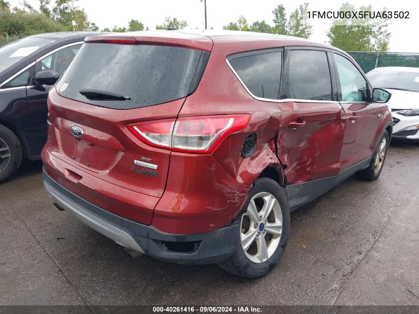 2015 Ford Escape Se VIN: 1FMCU0GX5FUA63502 Lot: 40261416