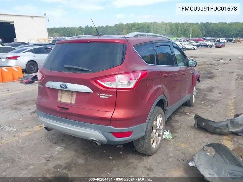 2015 Ford Escape Titanium VIN: 1FMCU9J91FUC01678 Lot: 40264491