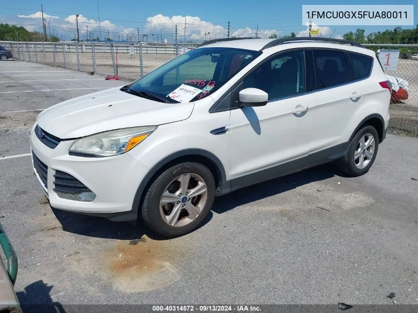 2015 Ford Escape Se VIN: 1FMCU0GX5FUA80011 Lot: 40314572