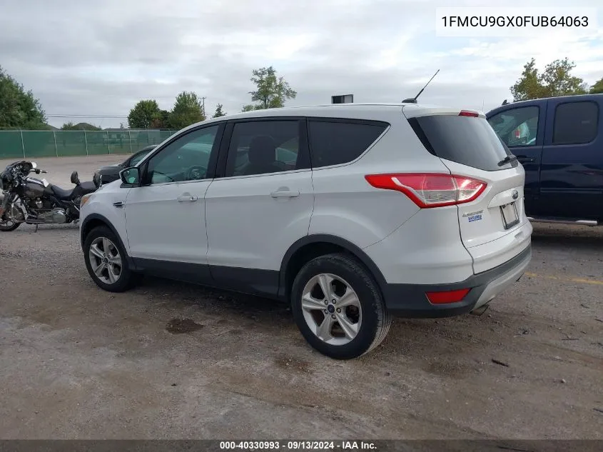 2015 Ford Escape Se VIN: 1FMCU9GX0FUB64063 Lot: 40330993