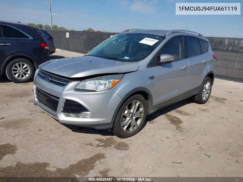 2015 Ford Escape Titanium VIN: 1FMCU0J94FUA61119 Lot: 40628487