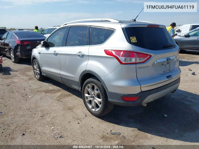 2015 Ford Escape Titanium VIN: 1FMCU0J94FUA61119 Lot: 40628487